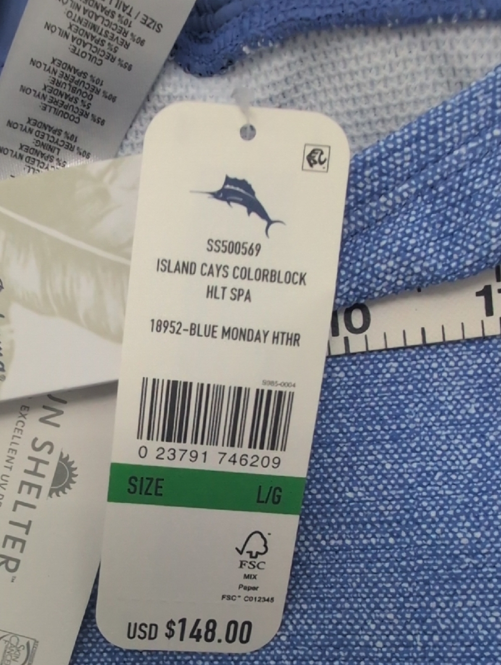 Tommy Bahama Island Cay Blue Halter Coverup Dress Pockets Padded Bust Large - Picture 11 of 16
